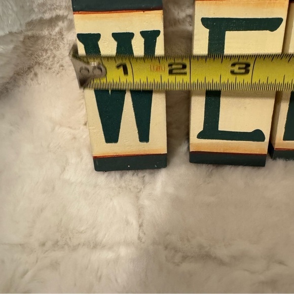 Welcome Birdhouses Wooden Blocks. New. Raffia Bows. Folk Art Farmhouse Decor. - Picture 7 of 15